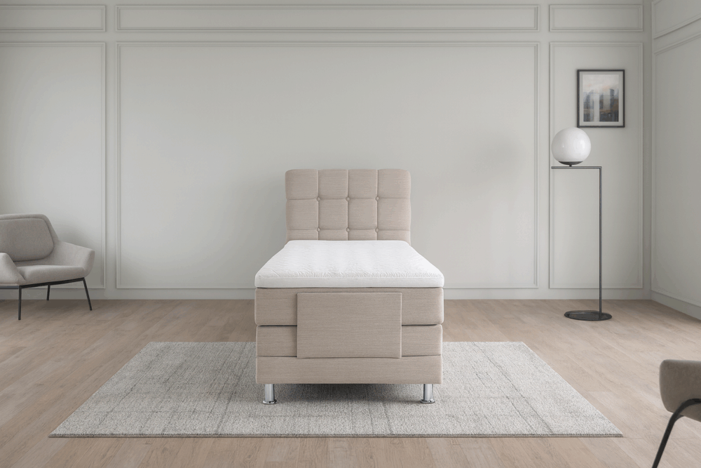 Elektrische Boxspring Arizona-1-persoons-beige