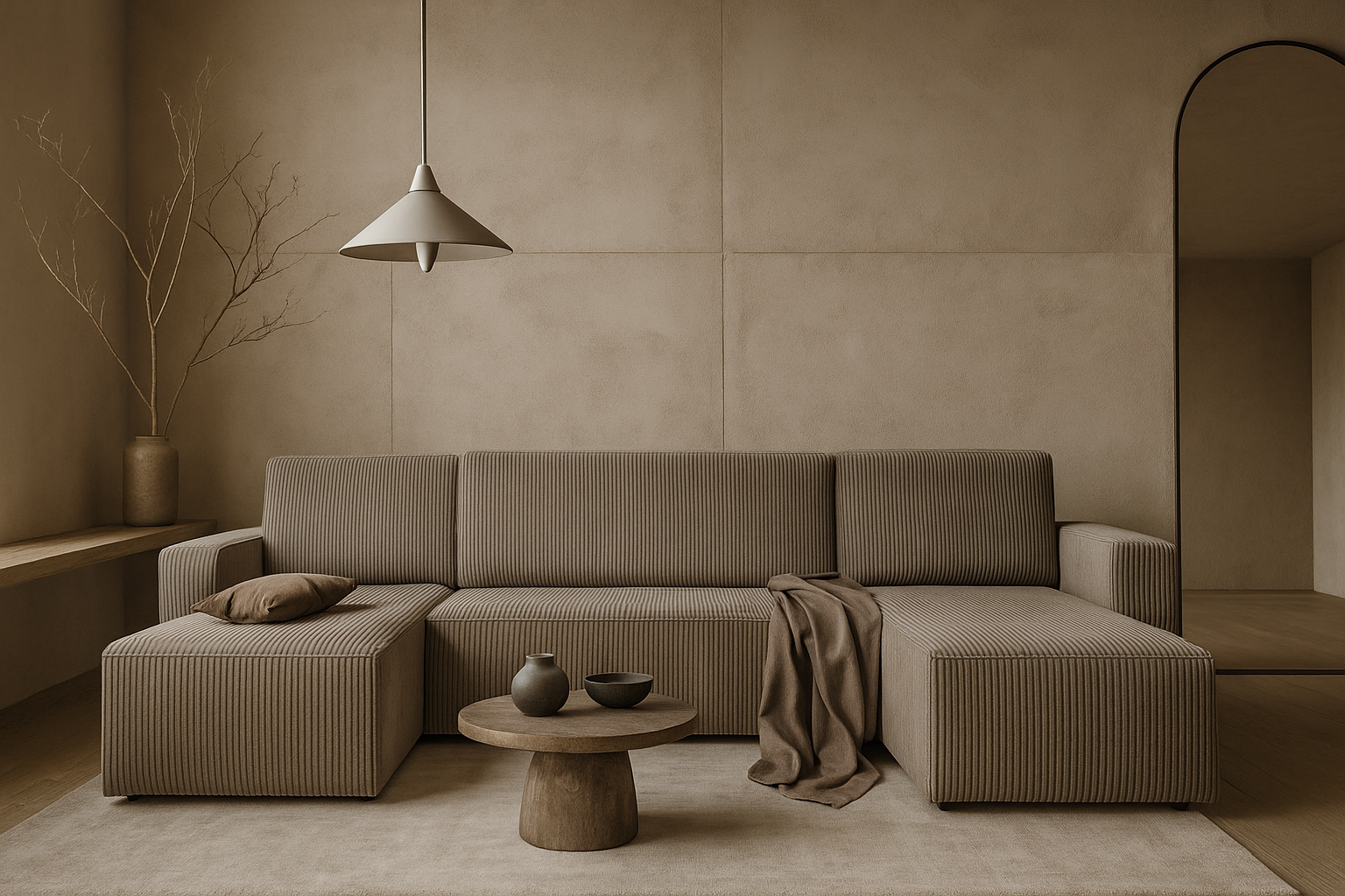 U Slaapbank Monza Taupe